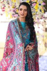Musferah Saad - CELESTIA  - Teal - Lawn - 3 Piece